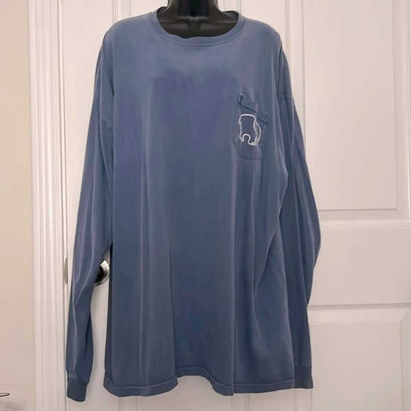 IVORY ELLA 🐘 BLUE & WHITE LONG SLEEVE 100% COTTON ELEPHANT TSHIRT Womens XXL-2X - Picture 5 of 7